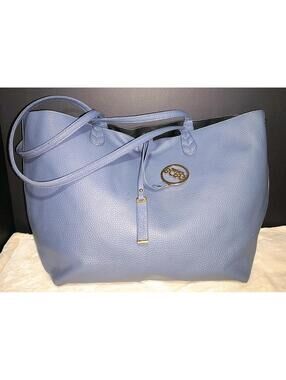 BCBG Paris BIG Blue Tote!! Bag is Soft with Bold Gold  Charms! Great for EASTER